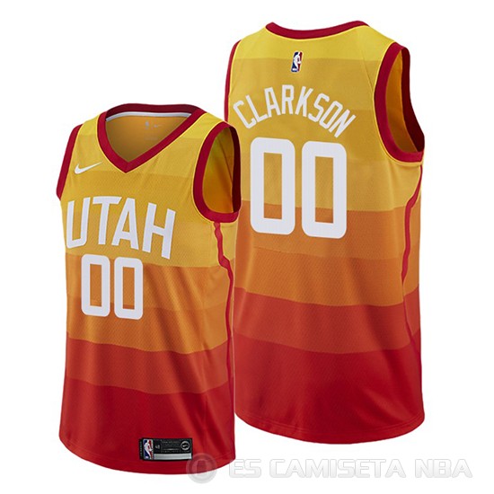 Camiseta Jordan Clarkson #0 Utah Jazz Ciudad Edition Naranja - Haga un click en la imagen para cerrar